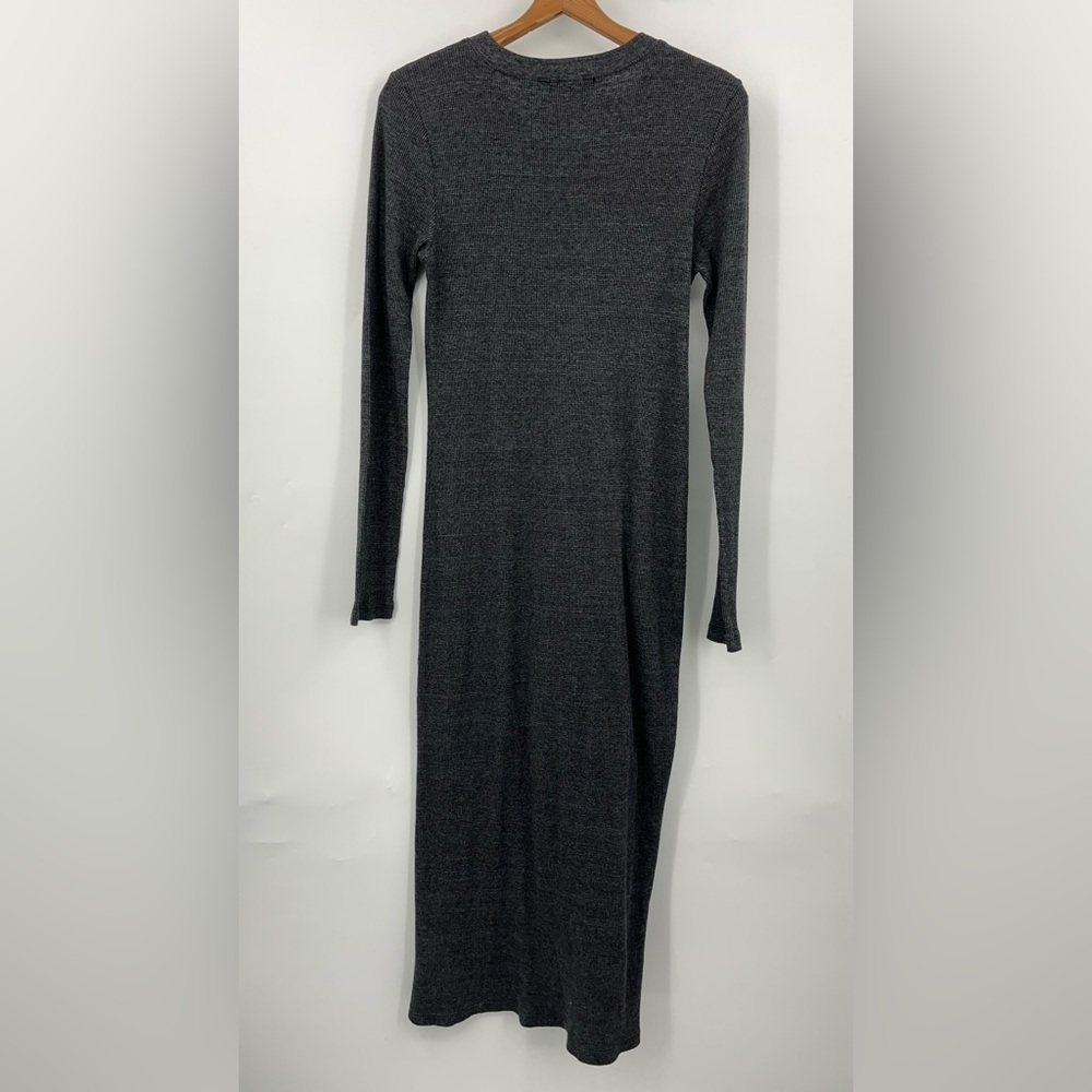 Michael Stars M Ilia Ruched Tie Maxi Thermal 0375 Stretch medium charcoal gray - Picture 8 of 10